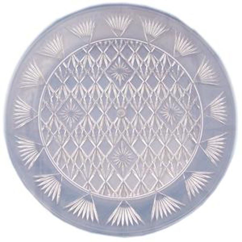 Clear Plastic Diamond Cut Tray - 16" Round (1 Pack)