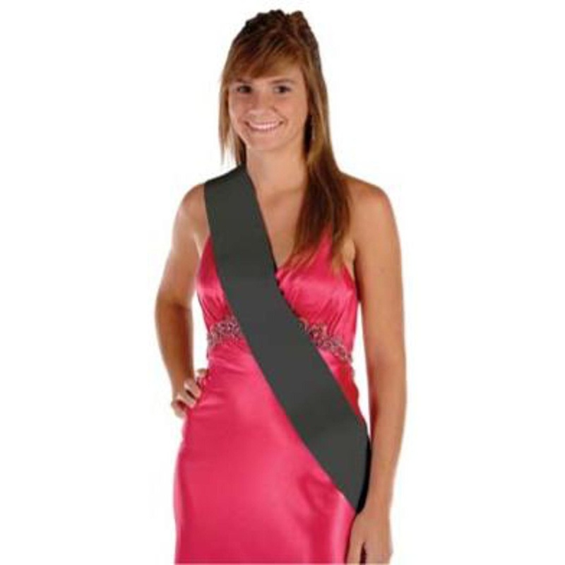 Customizable Black Satin Sash