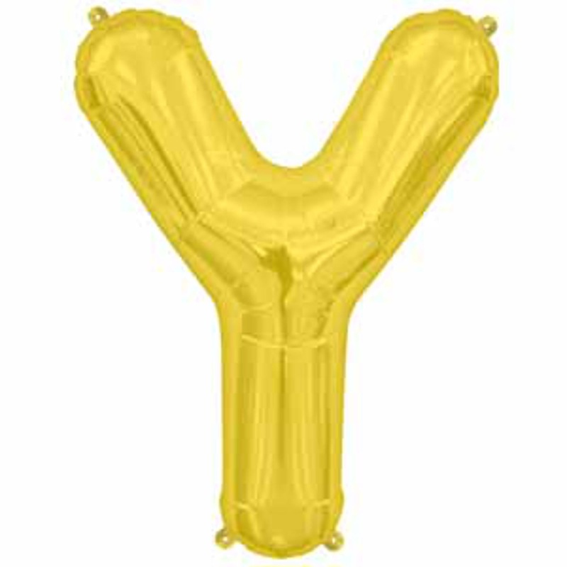 Gold Foil Letter Y - 34 Inches Tall (Packaged)