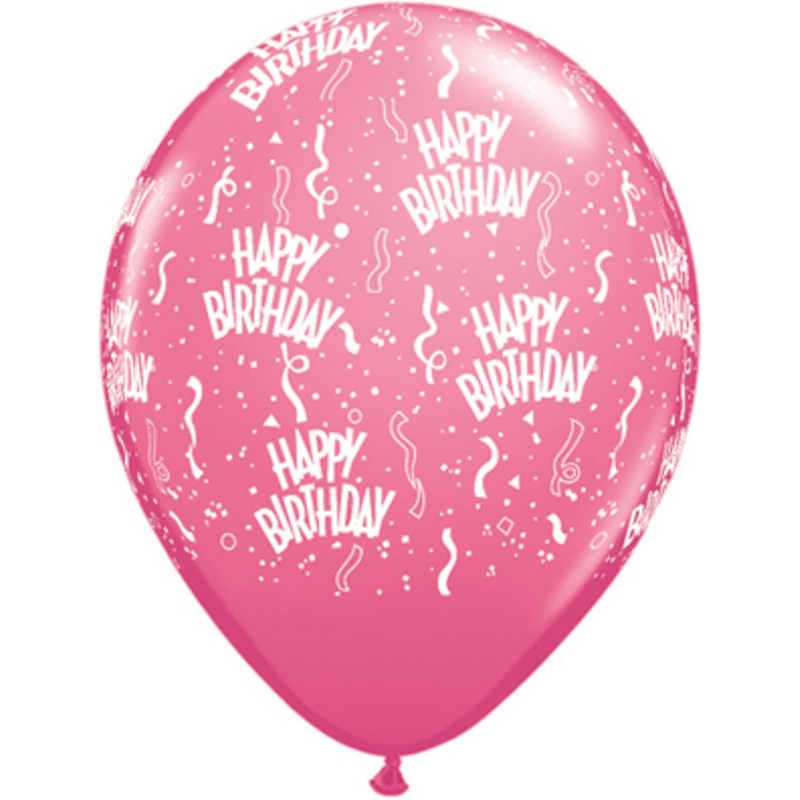 Radiant Rose Glow 11" Hot Rose Birthday Balloons (50/Pk)
