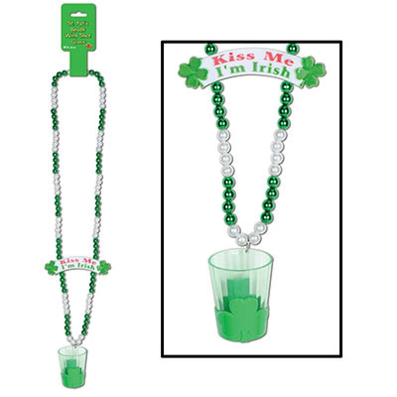St Pat's Day Shot Glass & Banner Bead Set (3/Pack)