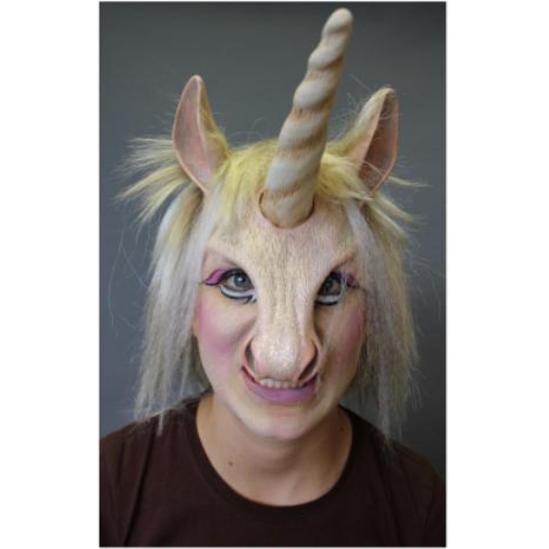 Unicorn Half Mask With Hair