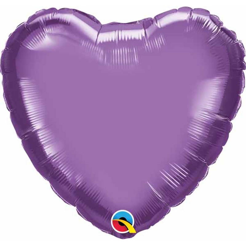 18" Mylar Chrome Purple Flat Heart Balloon