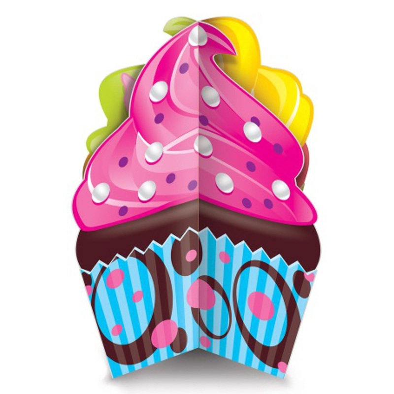 3-D Cupcake Centerpiece - Sweet Table Decoration (3/PK)