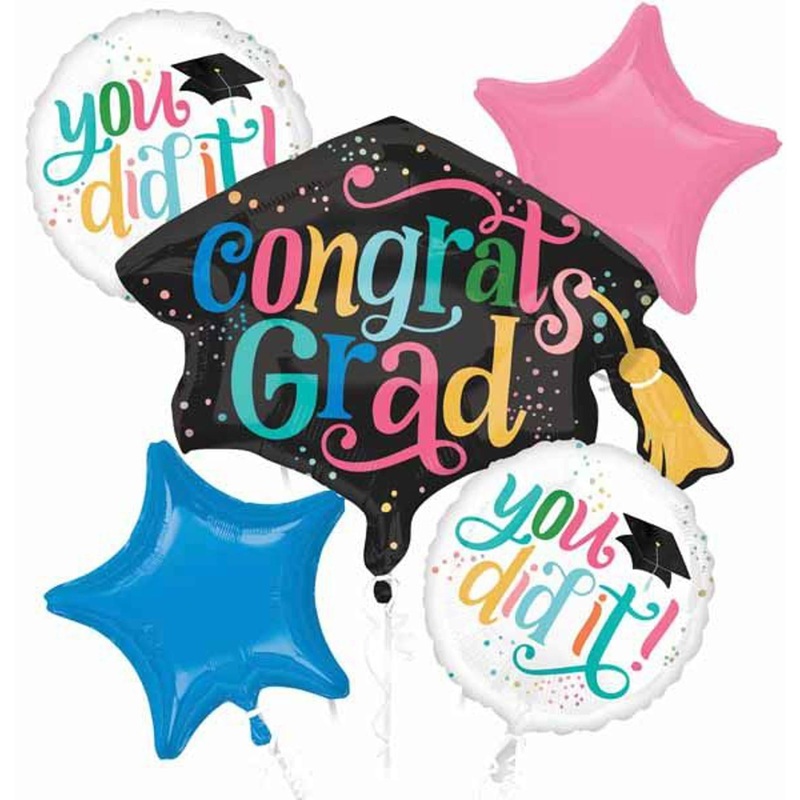 Follow Your Dreams - Glittering 31-Inch Graduation Balloon Bouquet (1/Pk)