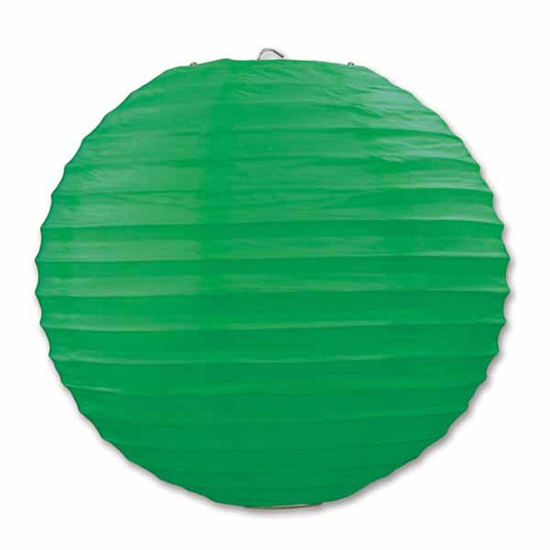 Green Paper Lanterns (Pack Of 3) - 9 "
