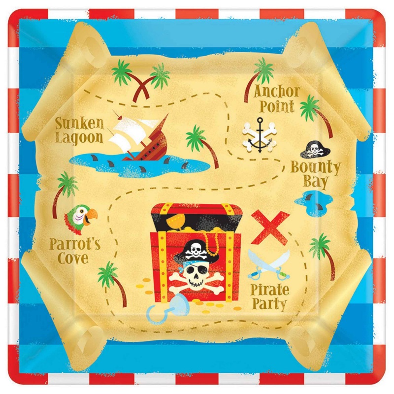 Pirate Party 7" Dessert/Snack Plates (24/Pk)