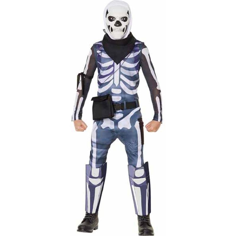 Skull Trooper Youth Size 8-10 Fortnite Costume.