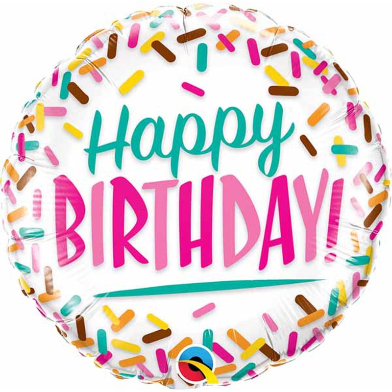 Vibrant 18" Birthday Sprinkles Foil Balloon for a Festive Celebration (5/Pk)