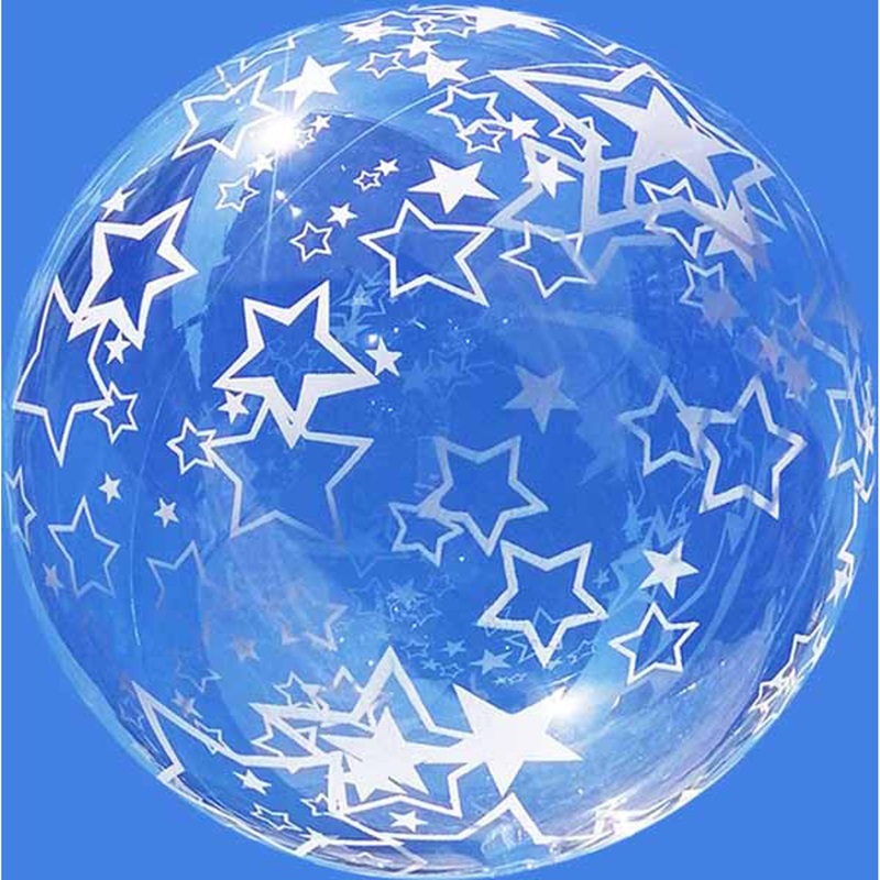 18" Clear Bubble Balloon W/Stars