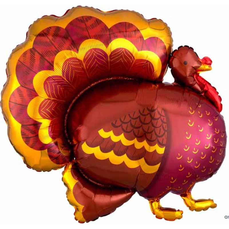32" Fancy Thanksgiving Giant Turkey Balloon (3/Pk)