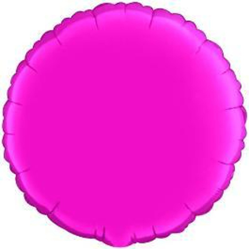 4" Round Fuchsia Mylar Balloon.