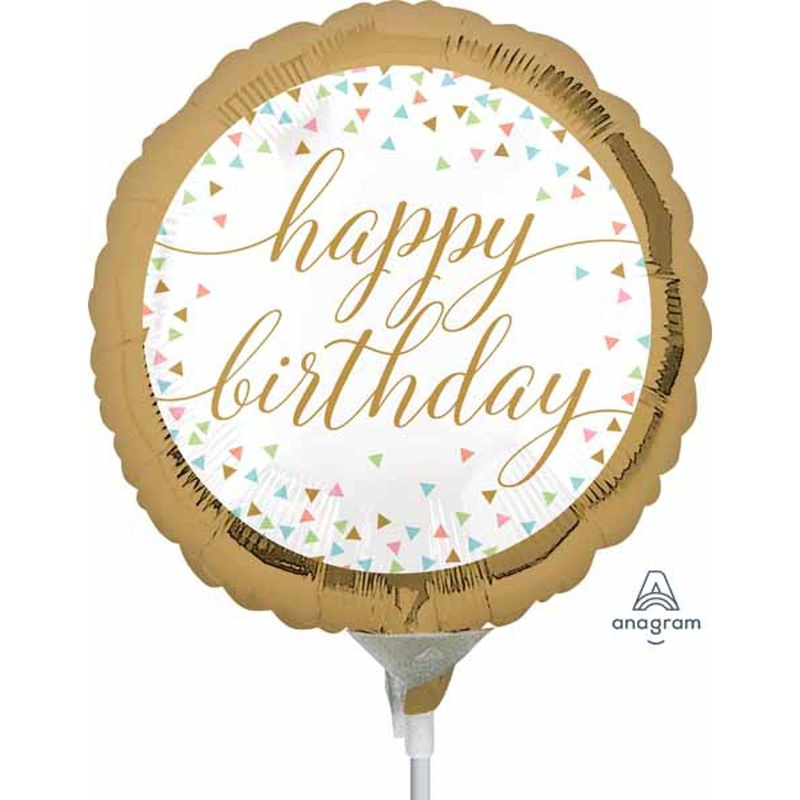 Charm in Confetti: 9" Pastel Birthday Foil Balloons (10/Pk)