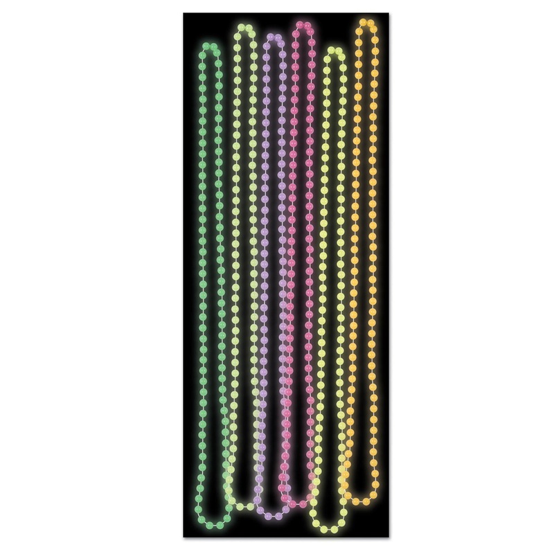 Glow In The Dark Party Beads - 6 Pack