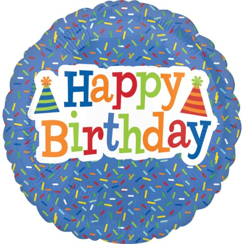 Happy Birthday Sprinkles 18" Balloons (5/Pk)