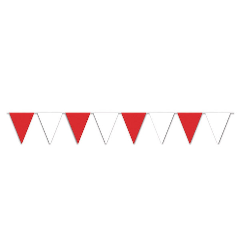 Red & White Pennant Banner - 1/Pkg