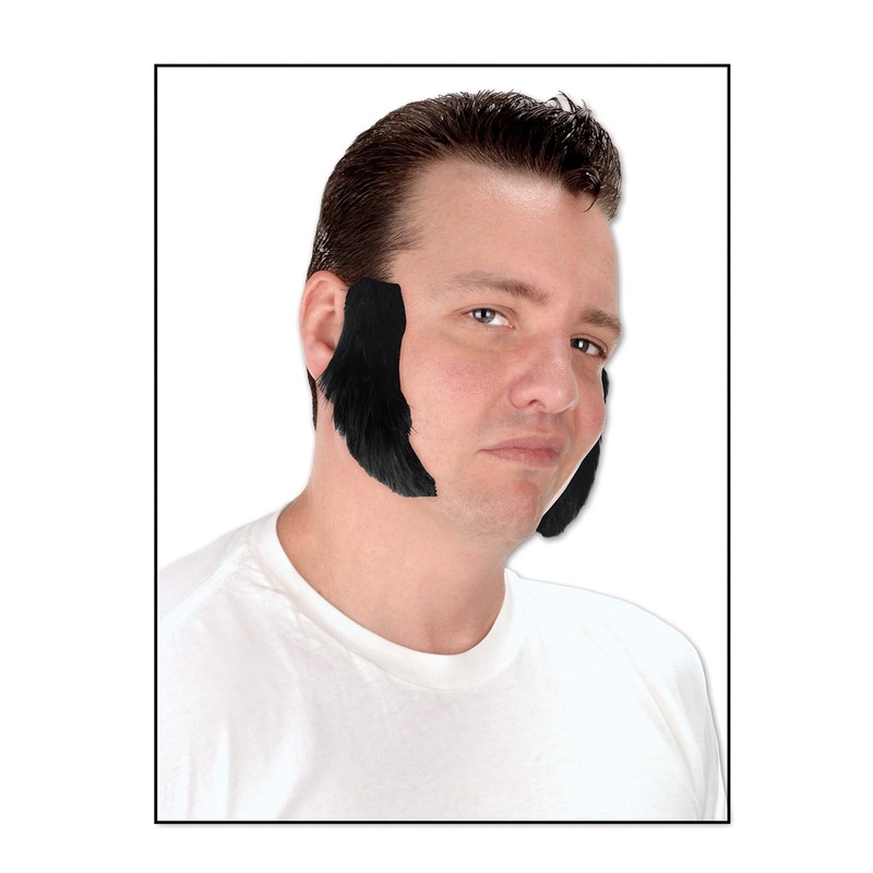 "Stylish Mutton Chops Black 4 1/2""