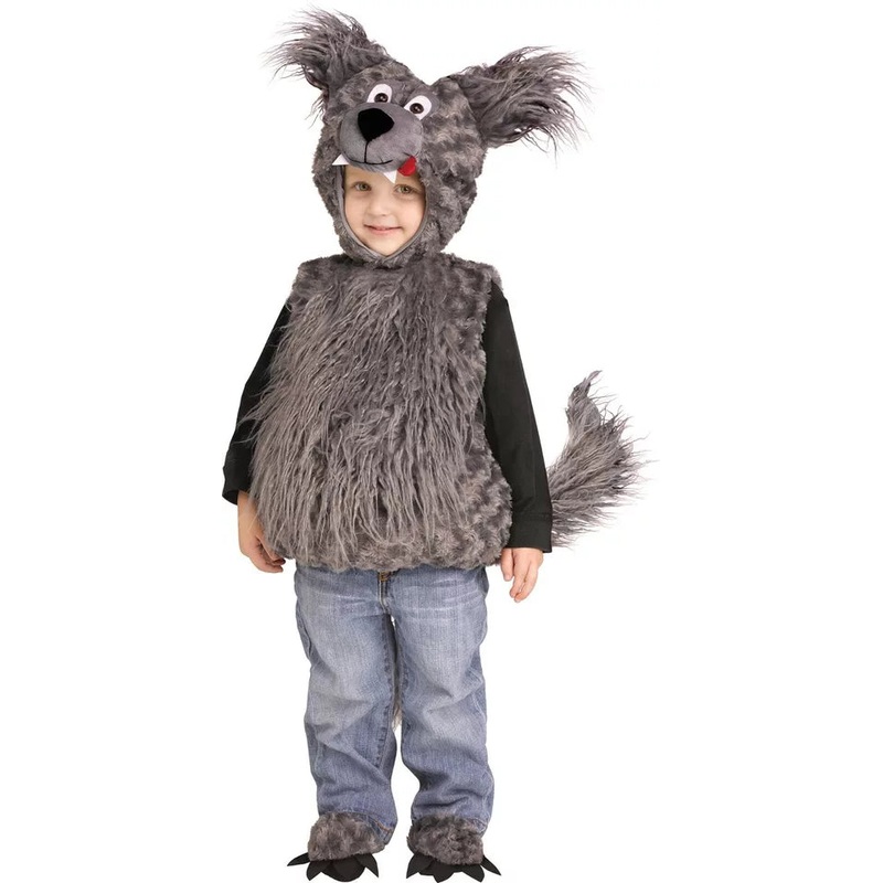 Toddler Cuddly Wolf Cub Costume large 2T-4T (1/Pk)