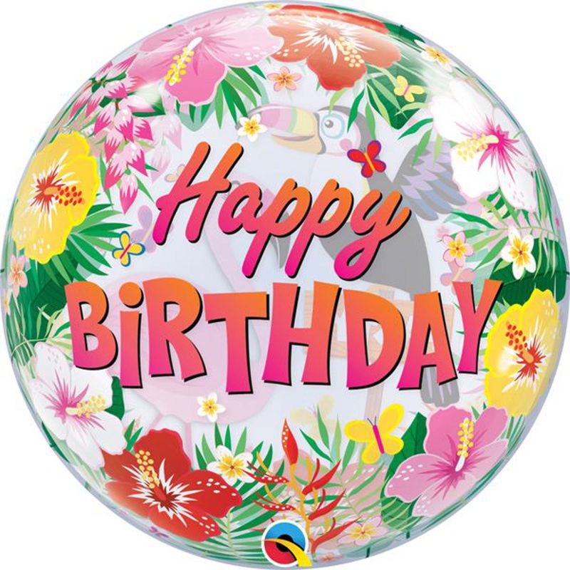 Tropical Vibes 22" Single Bubble Birthday Party Balloon (3/PK)