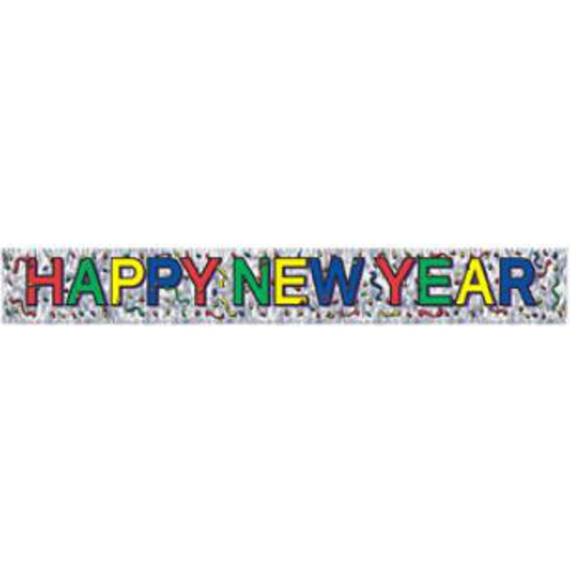 5' Metallic Fringed New Year Banner (3/Pk)