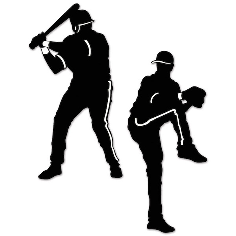 Baseball Silhouettes Printed 2 Side 2/Pk