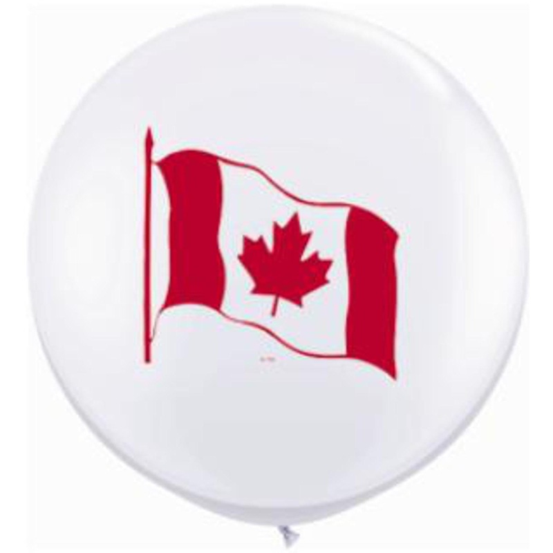 Canada Flag 36" Latex Double-Sided Flag - Red And White Maple Leaf Design