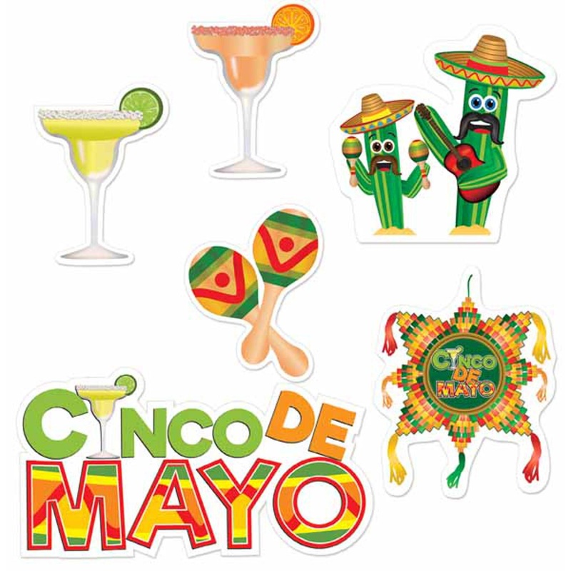 "Cinco De Mayo Fiesta Cutouts - Double-Sided Party Decoration"