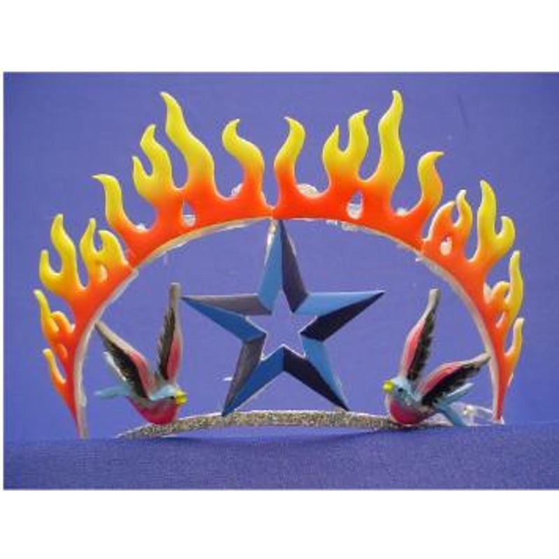 Flaming Star Tiara With Birds (1/Pk)