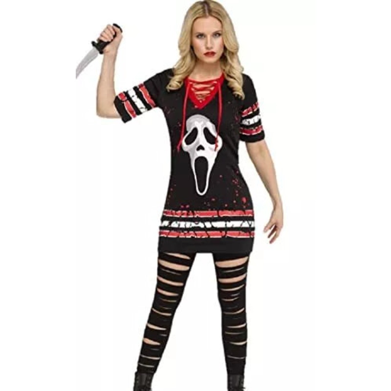 Ghost Face Dress Adult Costume X-Large 14-16 (1/Pk)