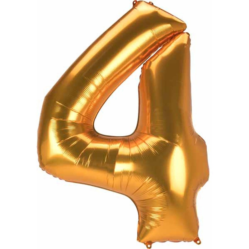 Gold Number #4 Shape Decoration - 54 Inch With L53 Accessory