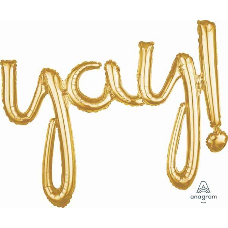 Gold Yay Script Phrases (Pack Of 40)