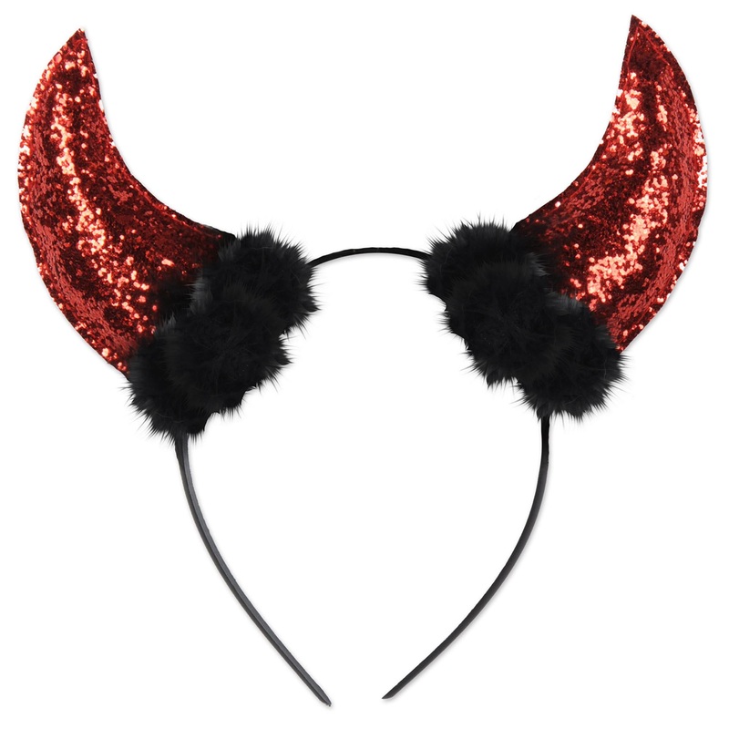 "Sparkling Devil Horns Headband - 1 Pack"