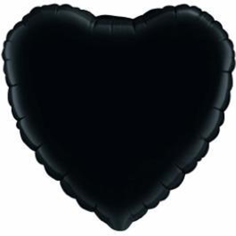 Sparkling Heart 4" Mylar Balloon In Black Color