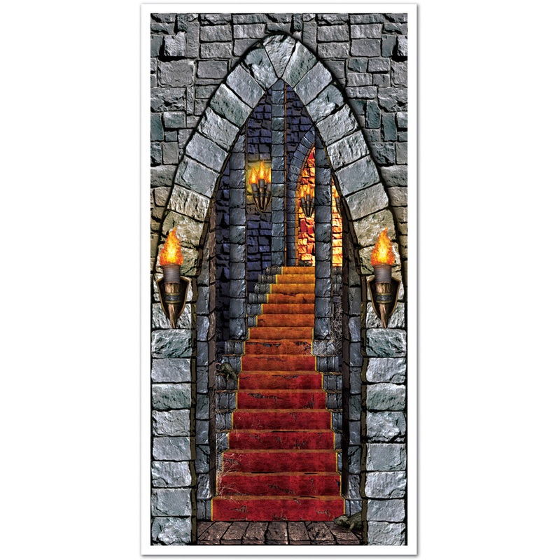 Spooky Castle Entrance Halloween Door Cover - 30in. x 5ft