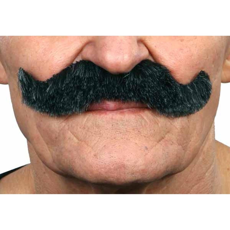 Wavy Moustache Black Grey