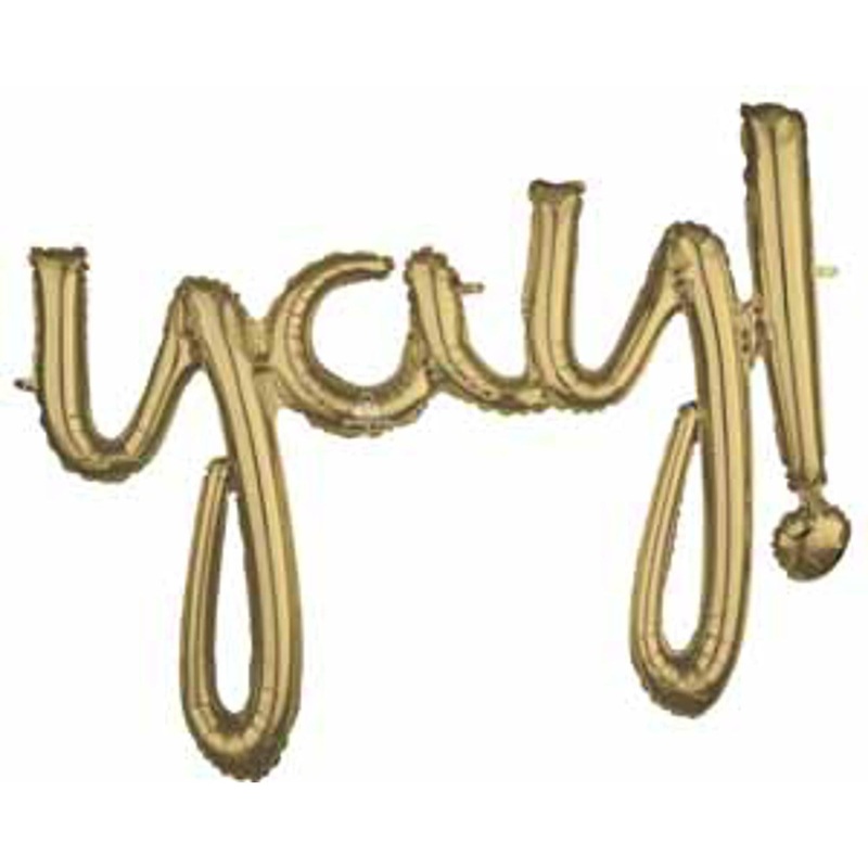 "Yay!" White Gold Script (G40)