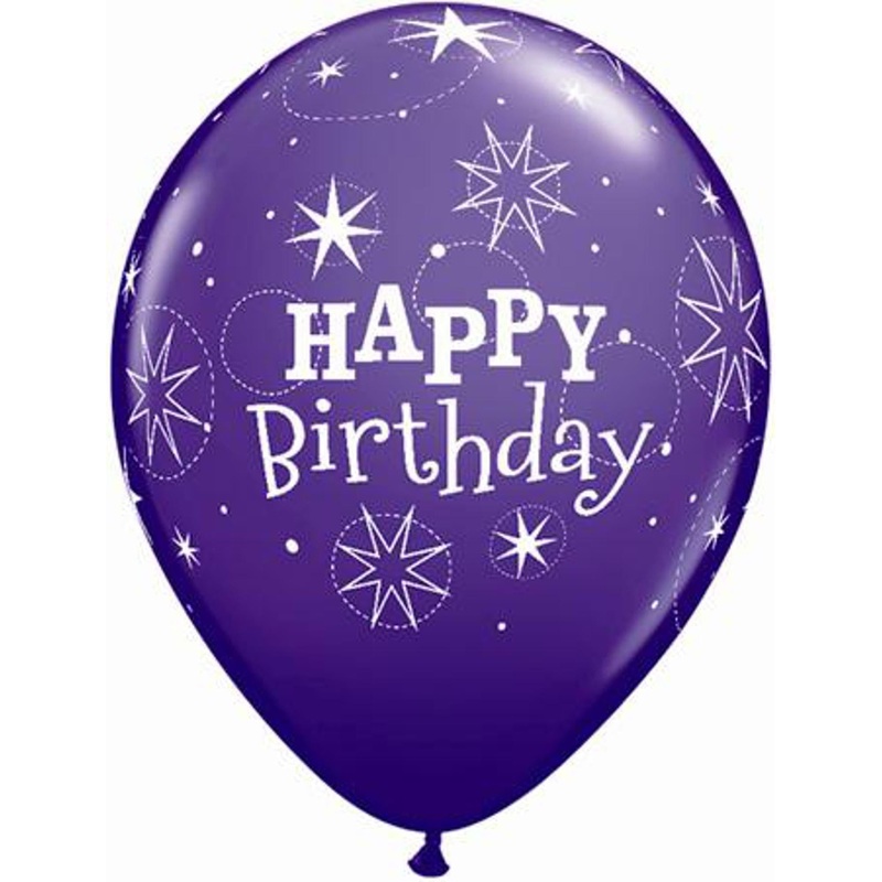 11" Birthday Sparkle Purple Balloon A Regal Touch to Your Celebration (50/Pk)