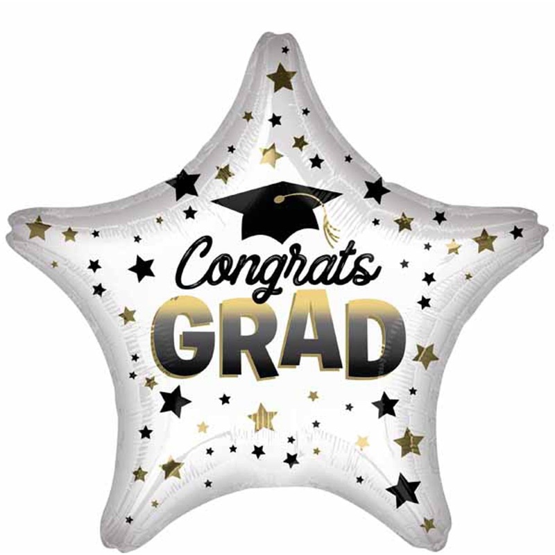 18" Diffused Ombr Congrats Grad Foil Balloon (5/Pk)