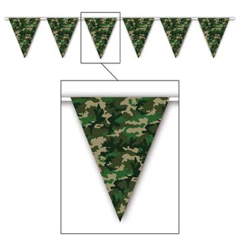 "Camo Flag Pennant Banner - 10"X12'"