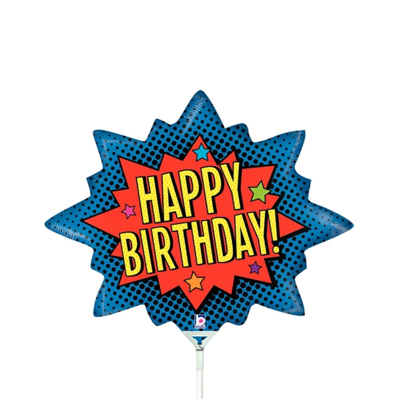 Epic Heroic Vibes 14" Superhero Birthday Foil Balloon by Balon Grabo (5/Pk)