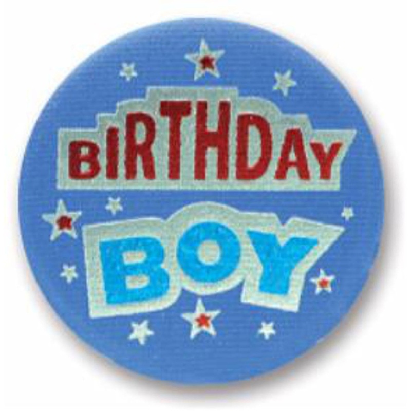 Radiant Revelry Birthday Boy Satin Button in Light Blue (3/Pk)