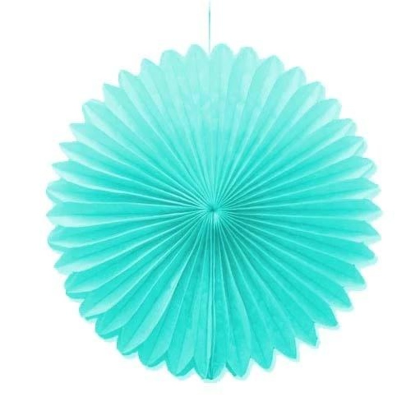 12-inch Baby Blue Paper Fans 2ct