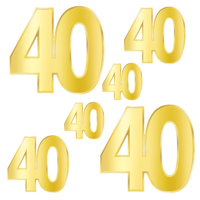 "40" Foil Birthday Cutouts (6/Pk)