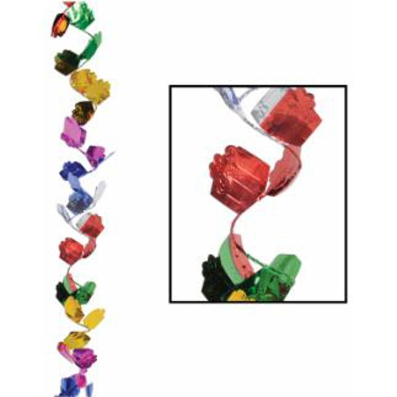 Colorful Gleam 'N Flex Gift Box Garland Festive Decoration for Birthday Celebrations (3/Pk)
