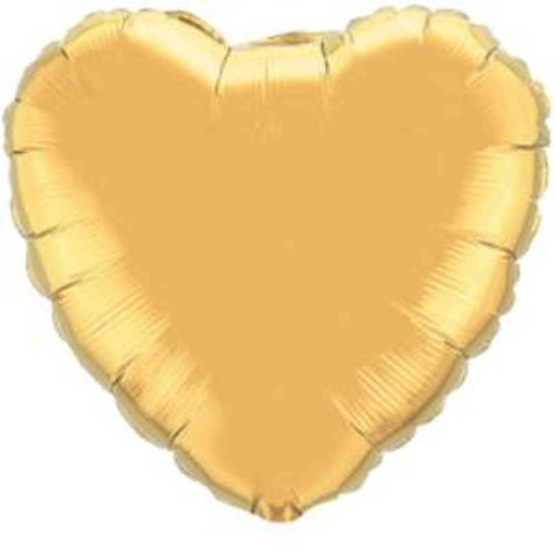 Heart 18" Mylar Gold Balloon