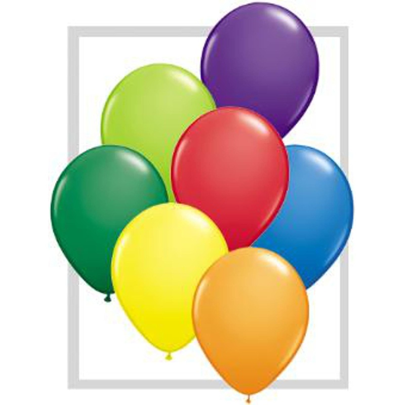 Qualatex Colorful 11" Carnival Latex Balloons (100/Pk)