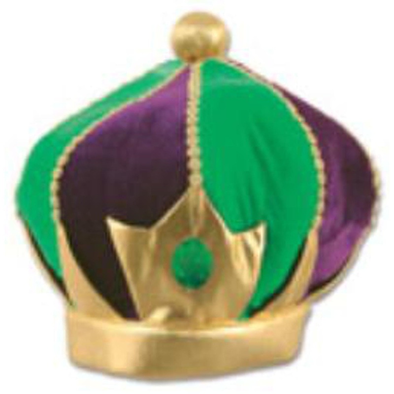 Regal Mardi Gras Crown: Plush Full Head