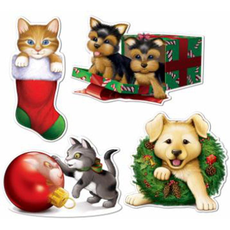 Set Of 4 Puppy And Kitten Cutouts (12/ Pk)