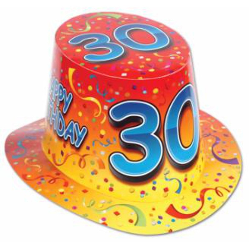 Thirty and Thriving Happy 30 Birthday Hi-Hat (3/Pk)