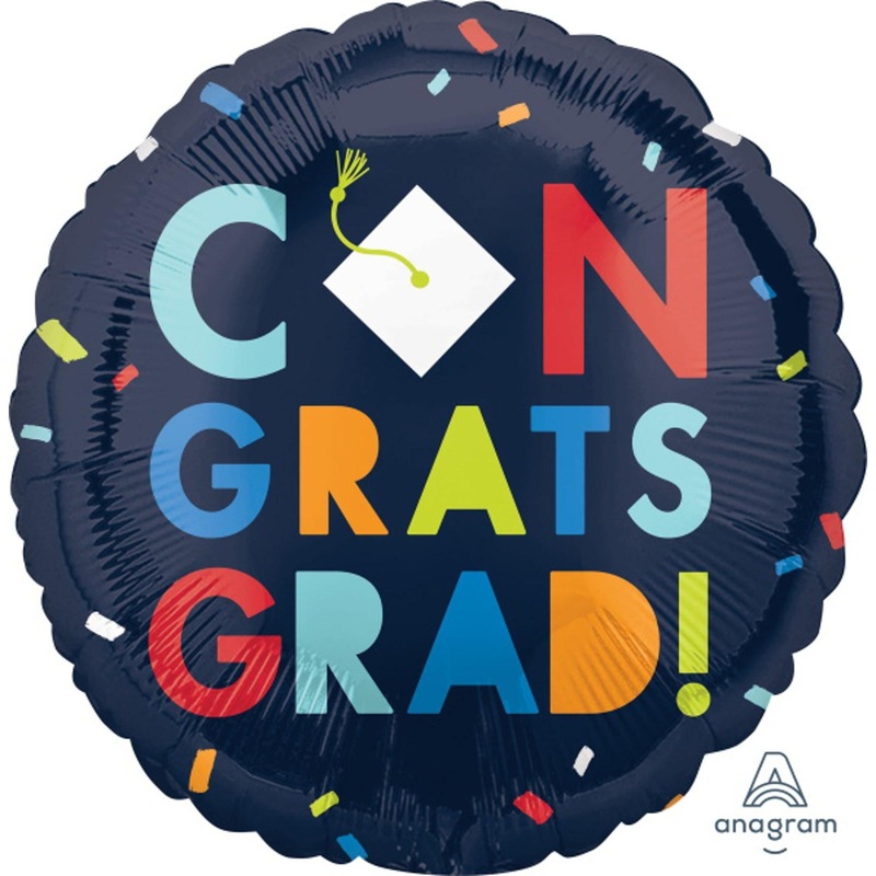 18" Navy Graduation Class of Awesome Foil Balloon (3/Pk)